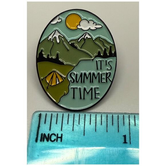 I'ts Summer Time Sunny Mountains  Enamel Pin - Picture 2 of 2